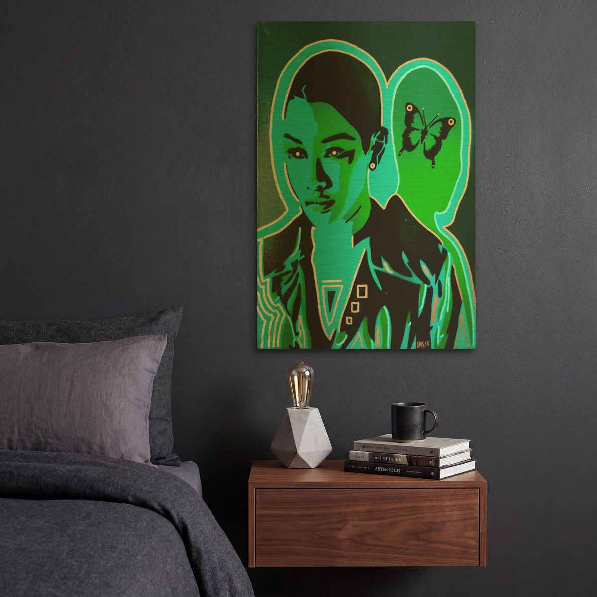 'Android V Butterfly' By Abstract Graffiti Gold Metal Wall Art