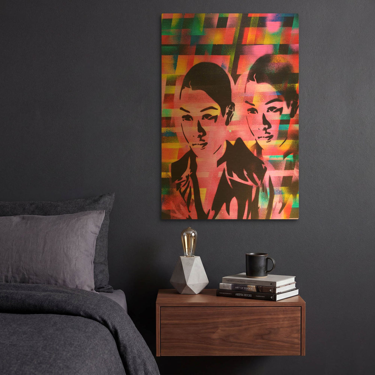 'Androids' By Abstract Graffiti Gold Metal Wall Art