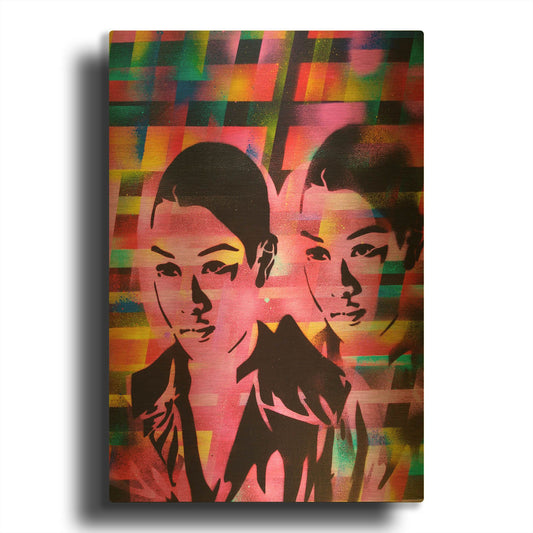 'Androids' By Abstract Graffiti Gold Metal Wall Art