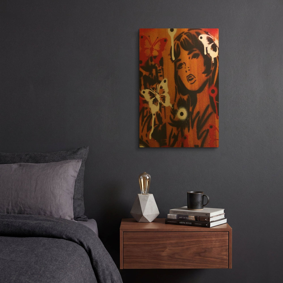 'Bamboo' By Abstract Graffiti Gold Metal Wall Art