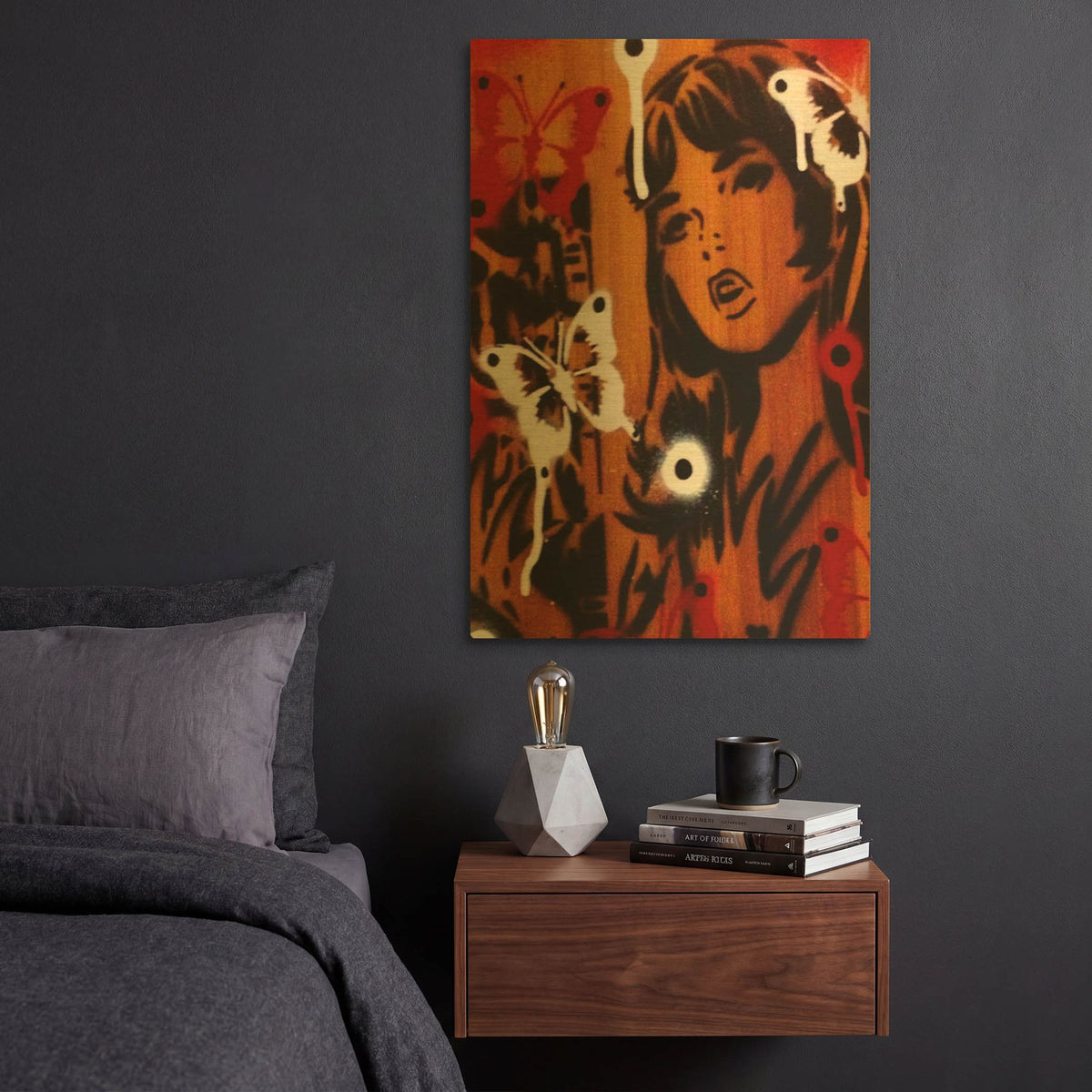 'Bamboo' By Abstract Graffiti Gold Metal Wall Art