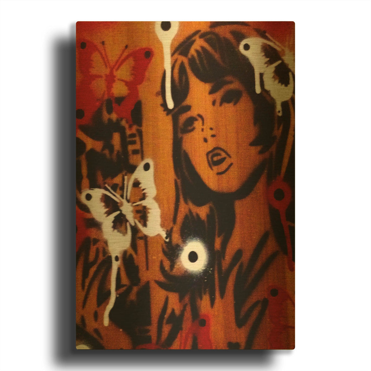 'Bamboo' By Abstract Graffiti Gold Metal Wall Art