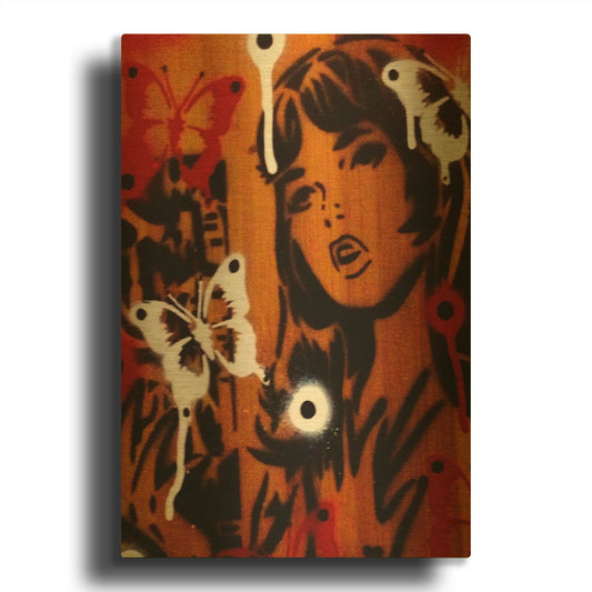 'Bamboo' By Abstract Graffiti Gold Metal Wall Art