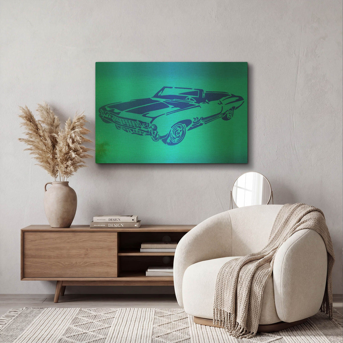 'Muscle Car 1' By Abstract Graffiti Gold Metal Wall Art