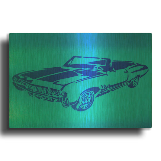 'Muscle Car 1' By Abstract Graffiti Gold Metal Wall Art