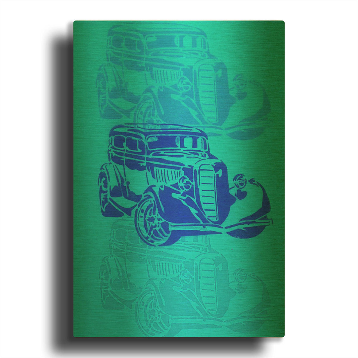 'Muscle Car 2' By Abstract Graffiti Gold Metal Wall Art