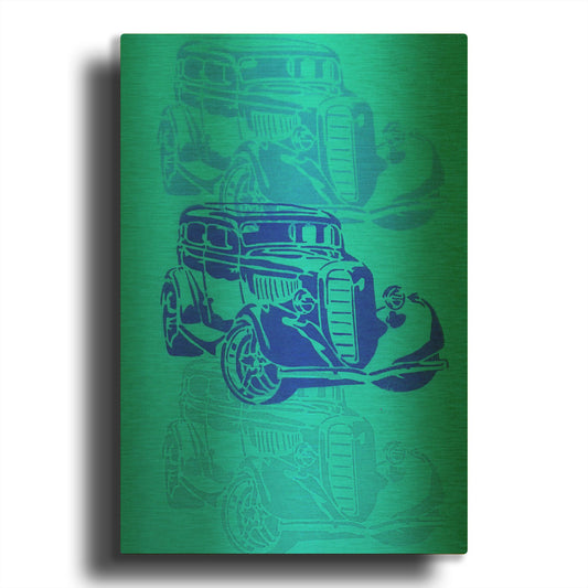 'Muscle Car 2' By Abstract Graffiti Gold Metal Wall Art