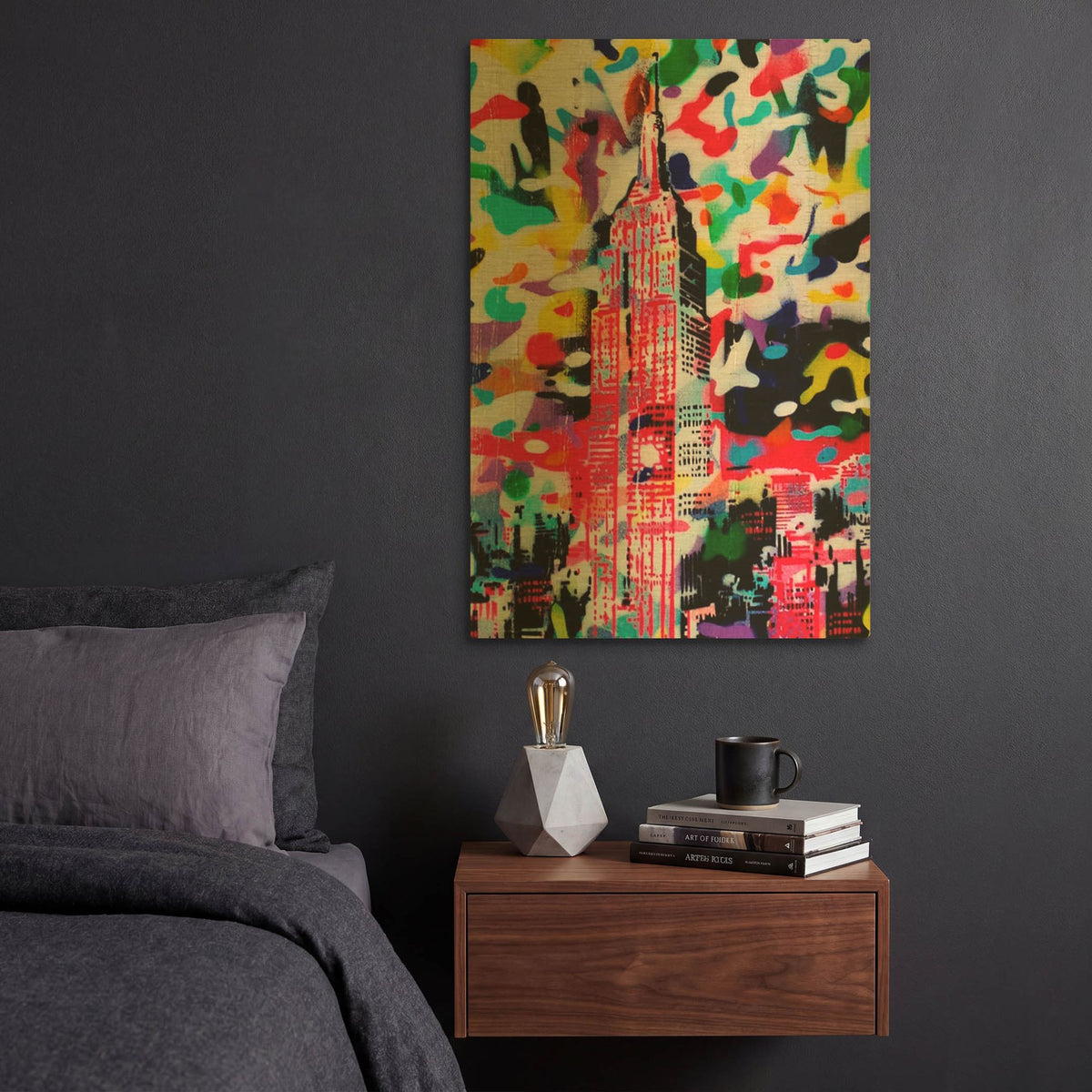 'New York Camo' By Abstract Graffiti Gold Metal Wall Art