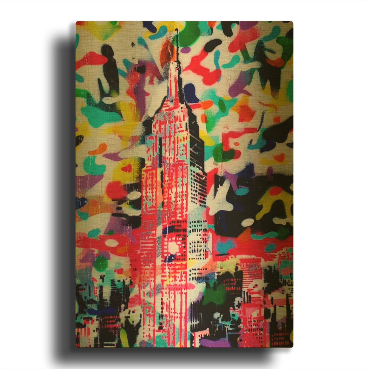 'New York Camo' By Abstract Graffiti Gold Metal Wall Art