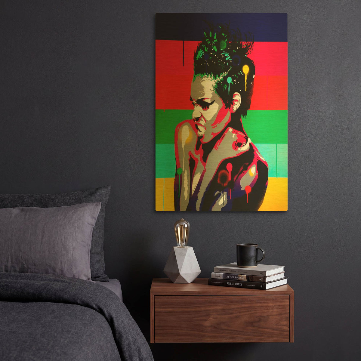 'Afro Punk 1' By Abstract Graffiti Gold Metal Wall Art