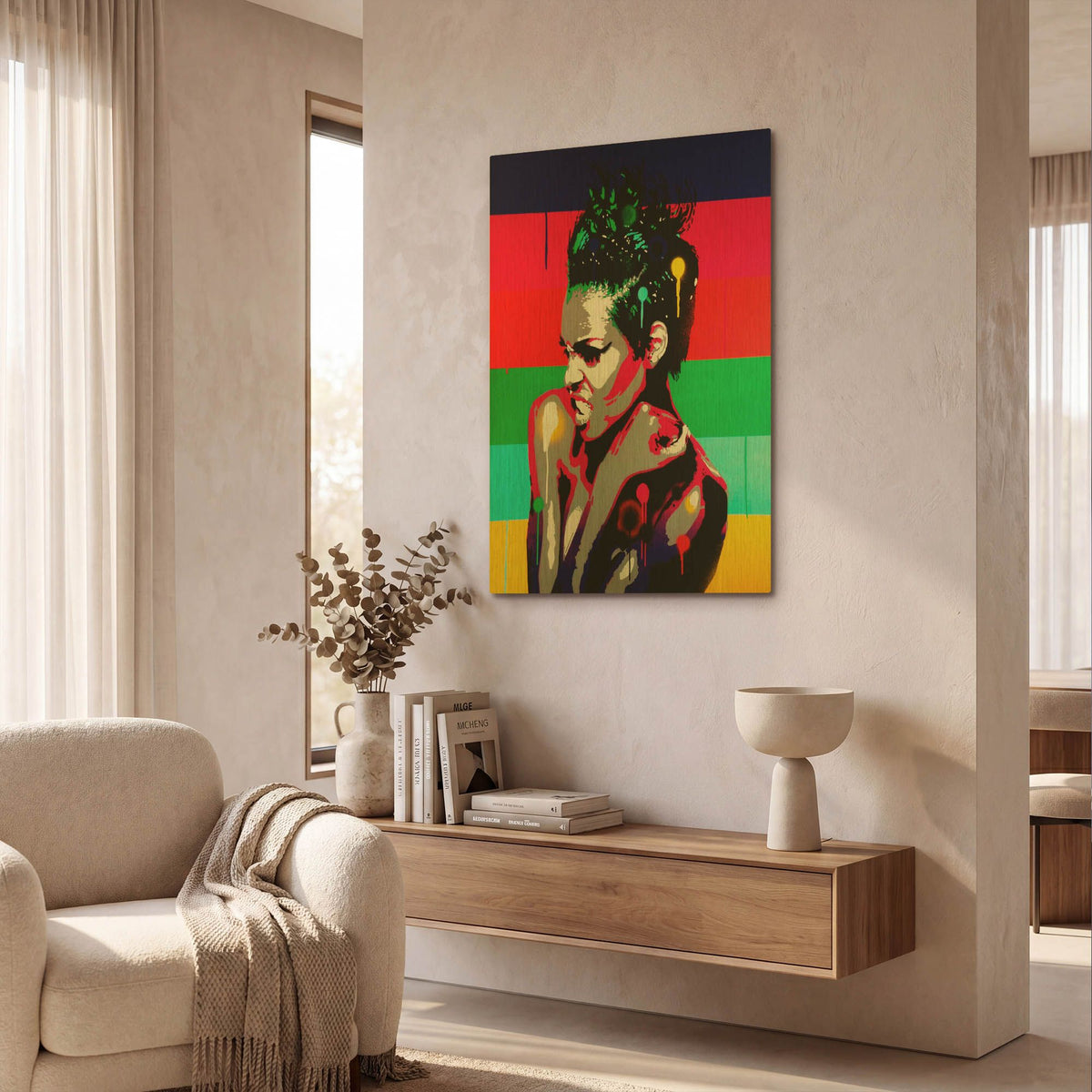 'Afro Punk 1' By Abstract Graffiti Gold Metal Wall Art
