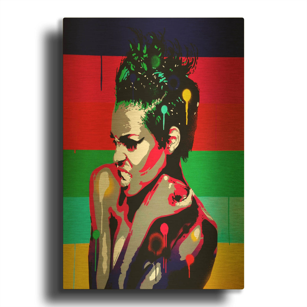 'Afro Punk 1' By Abstract Graffiti Gold Metal Wall Art