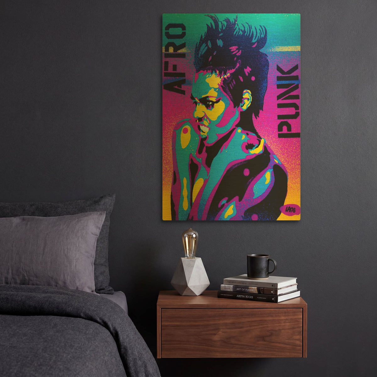 'Afro Punk 2' By Abstract Graffiti Gold Metal Wall Art