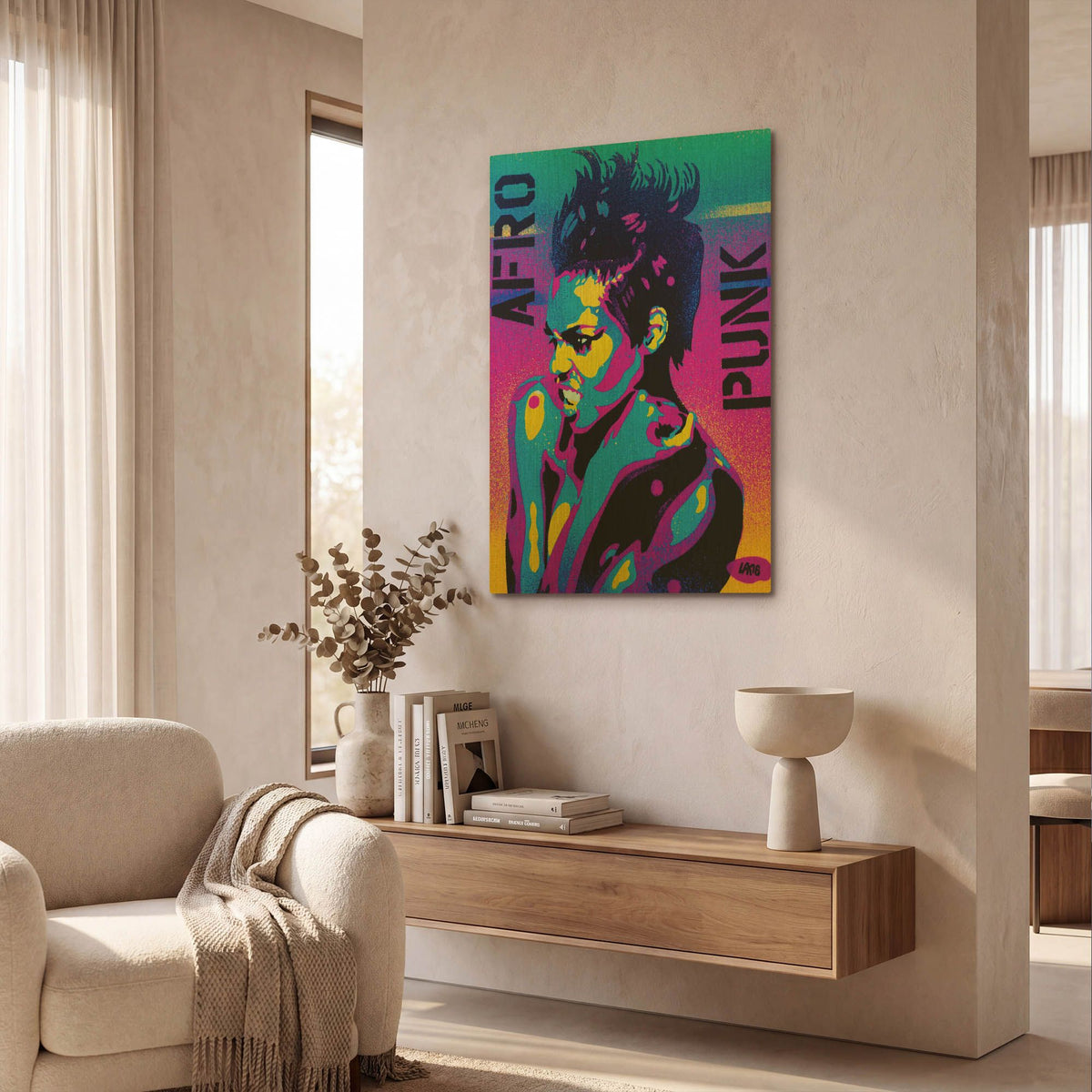 'Afro Punk 2' By Abstract Graffiti Gold Metal Wall Art
