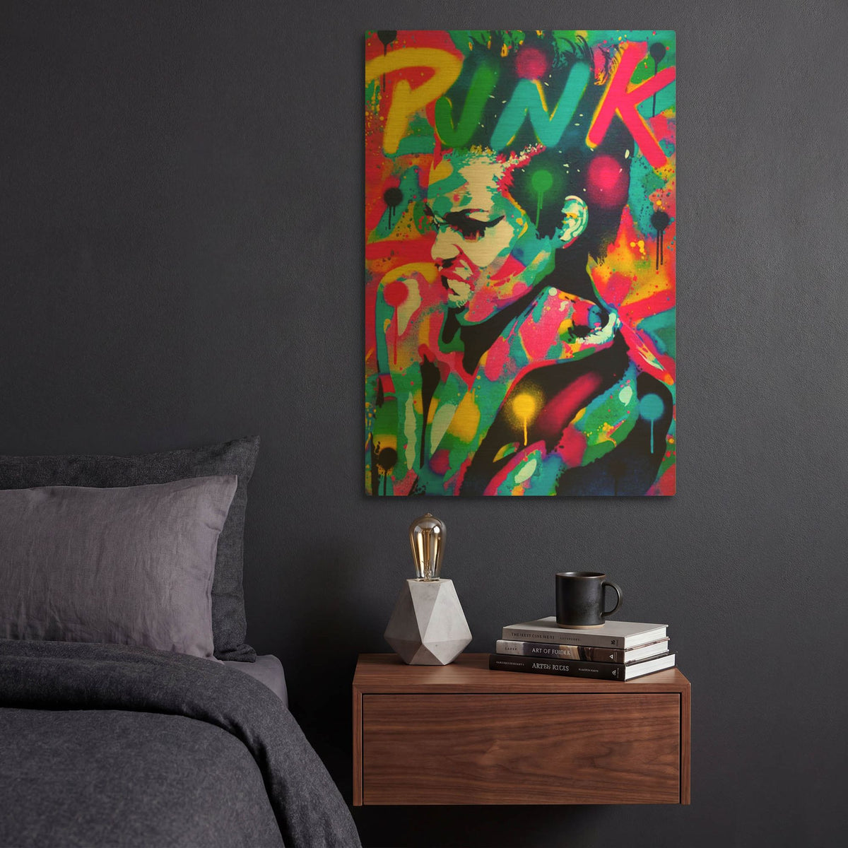 'Punk' By Abstract Graffiti Gold Metal Wall Art