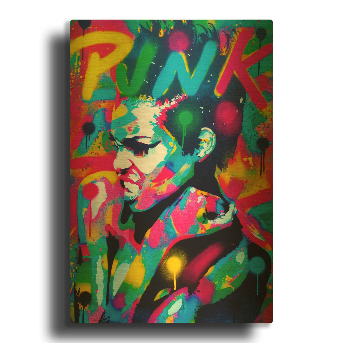 'Punk' By Abstract Graffiti Gold Metal Wall Art