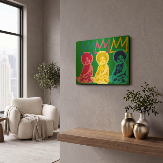 '3 Kings' By Abstract Graffiti Gold Metal Wall Art