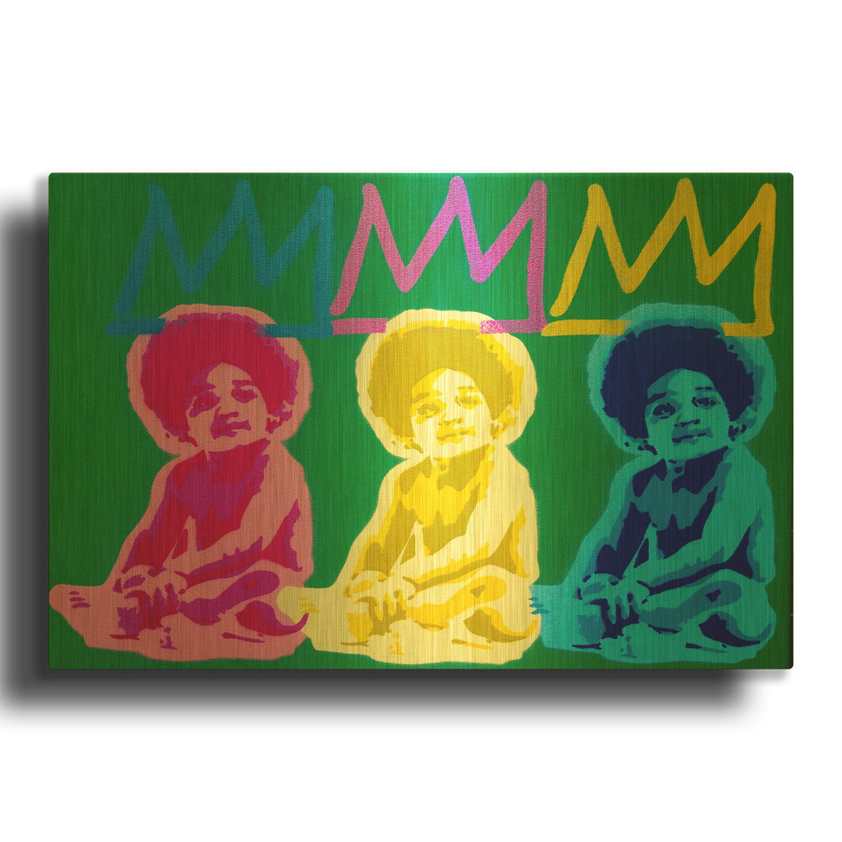 '3 Kings' By Abstract Graffiti Gold Metal Wall Art