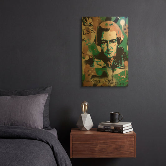 'Hancock' By Abstract Graffiti Gold Metal Wall Art
