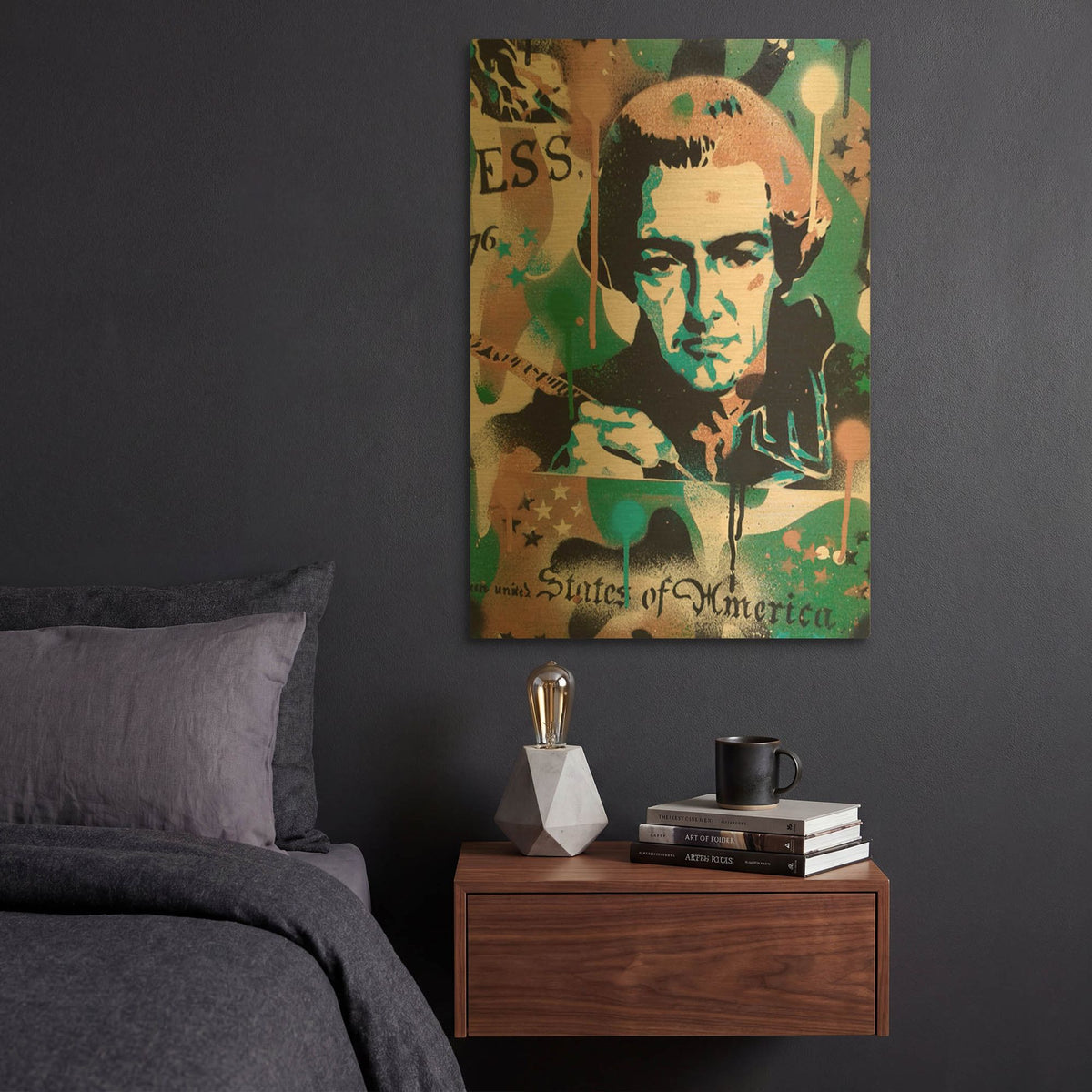 'Hancock' By Abstract Graffiti Gold Metal Wall Art