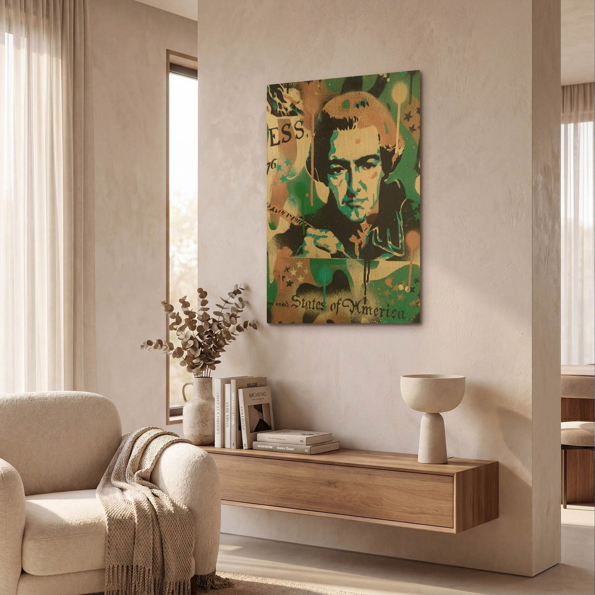 'Hancock' By Abstract Graffiti Gold Metal Wall Art