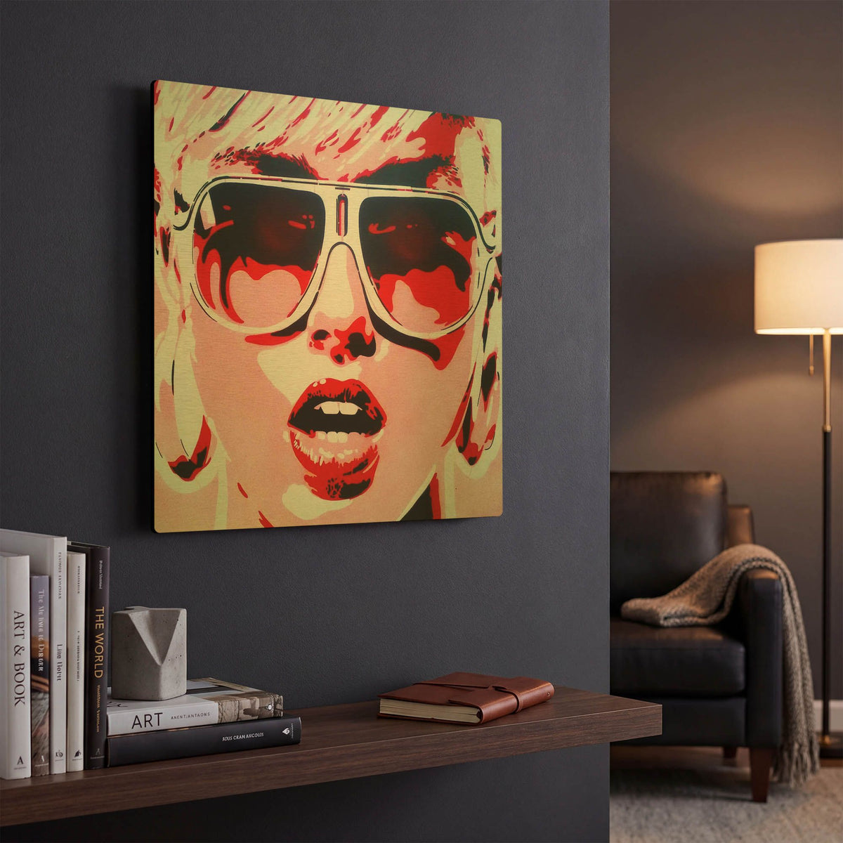 'Pop Star 8' By Abstract Graffiti Gold Metal Wall Art
