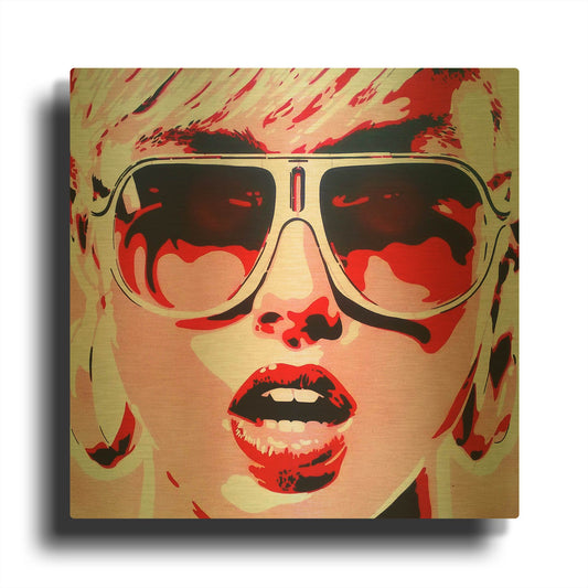'Pop Star 8' By Abstract Graffiti Gold Metal Wall Art