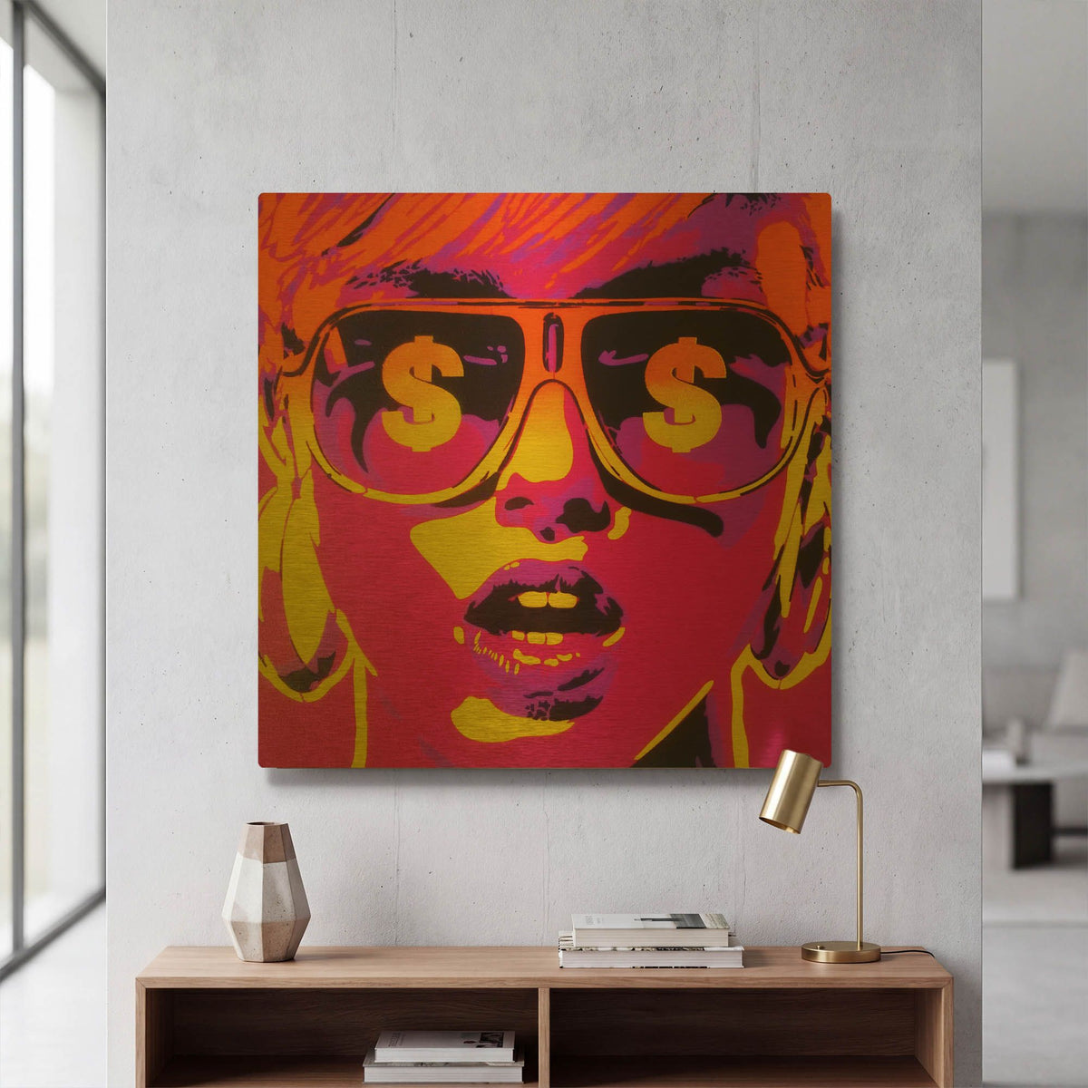 'Pop Star Dollars' By Abstract Graffiti Gold Metal Wall Art