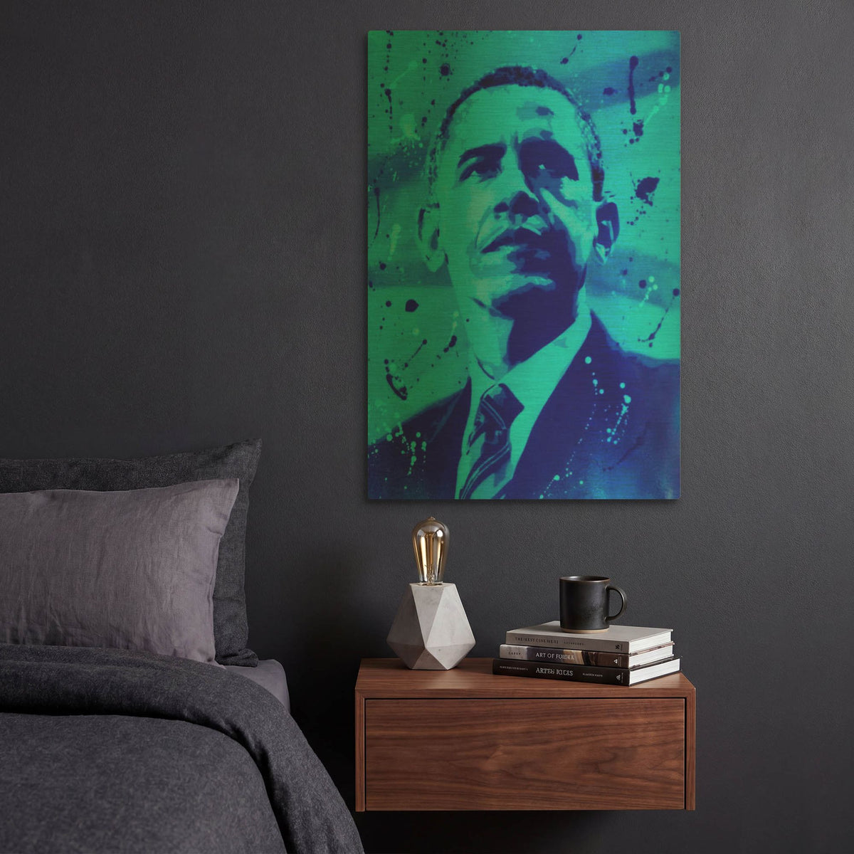 'President 1' By Abstract Graffiti Gold Metal Wall Art