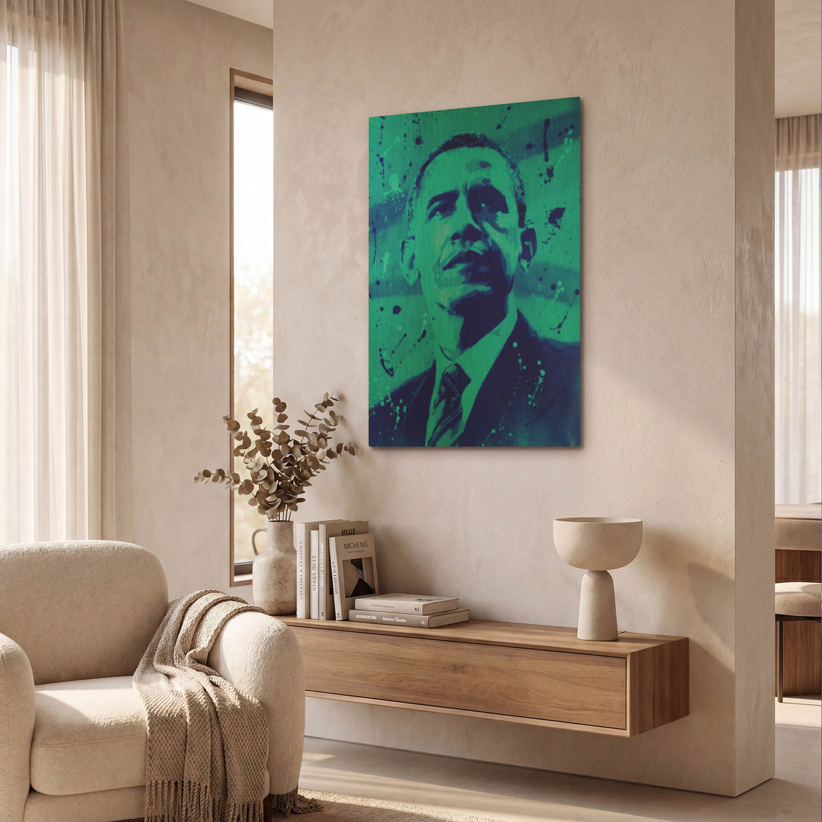 'President 1' By Abstract Graffiti Gold Metal Wall Art