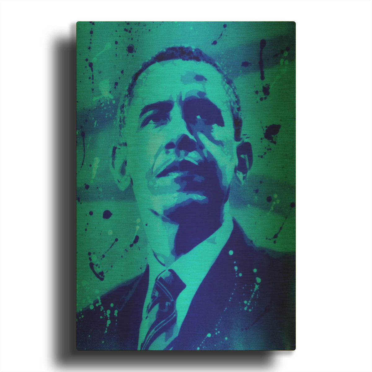'President 1' By Abstract Graffiti Gold Metal Wall Art