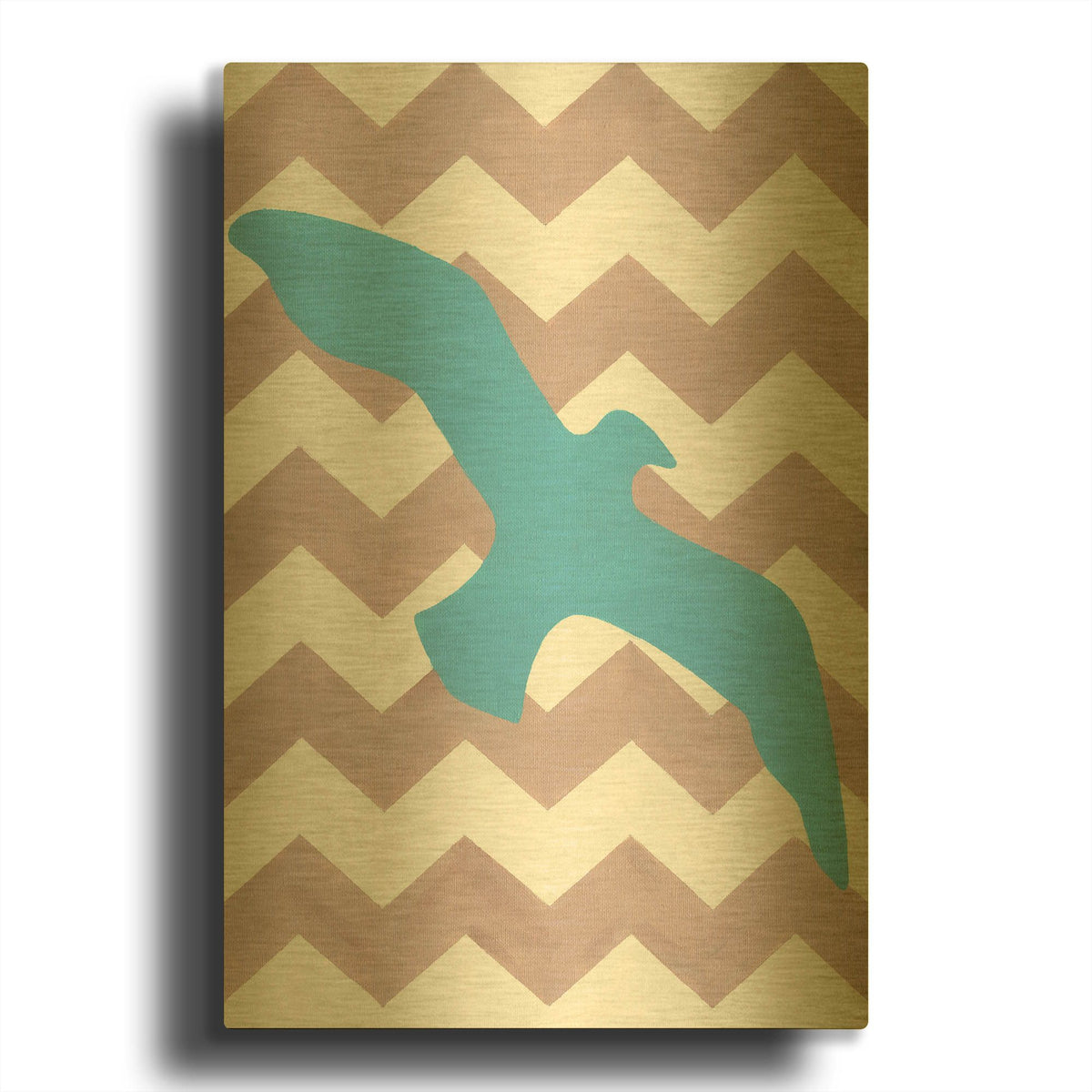 'Seagull' By Artpoptart Gold Metal Wall Art