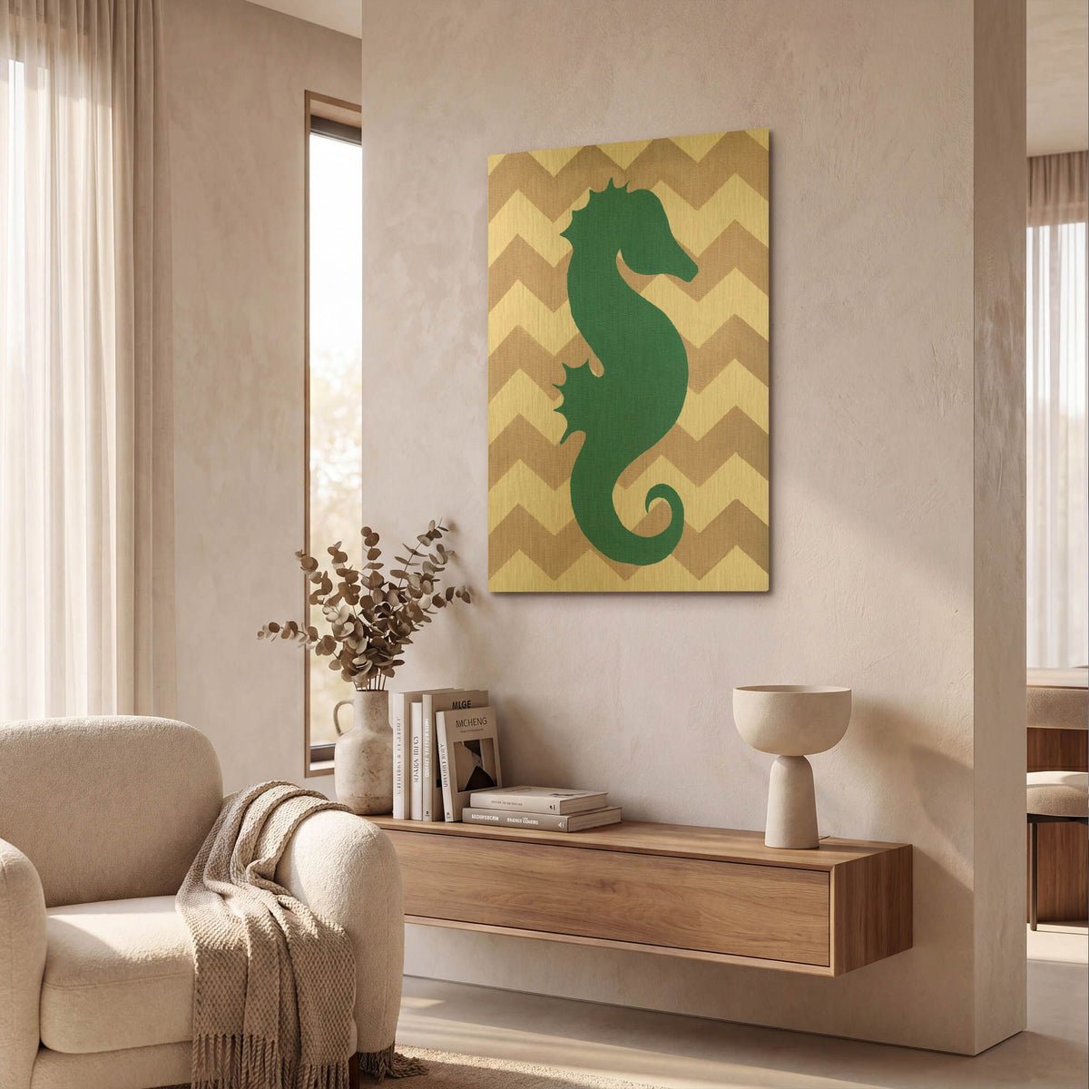 'Seahorse' By Artpoptart Gold Metal Wall Art