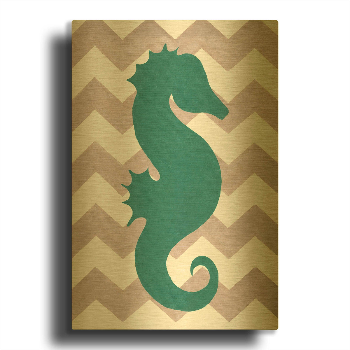 'Seahorse' By Artpoptart Gold Metal Wall Art