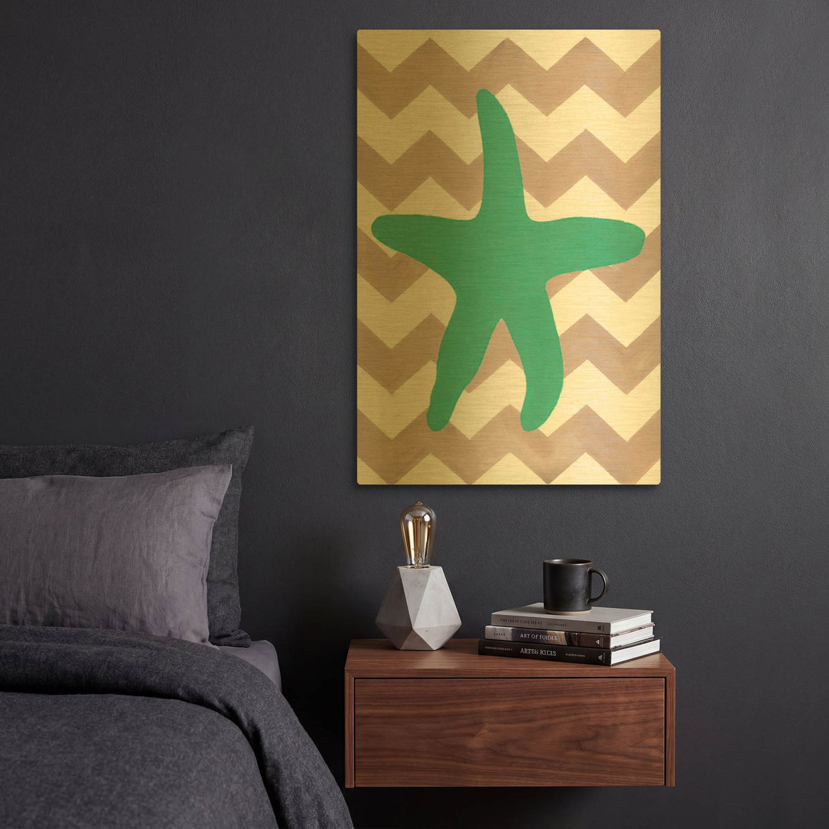 'Starfish' By Artpoptart Gold Metal Wall Art