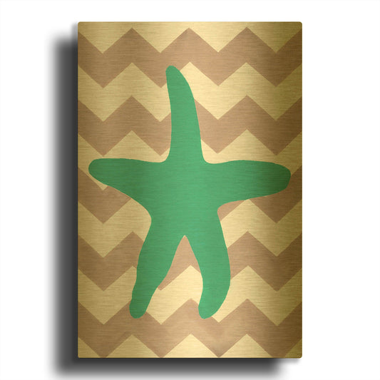'Starfish' By Artpoptart Gold Metal Wall Art