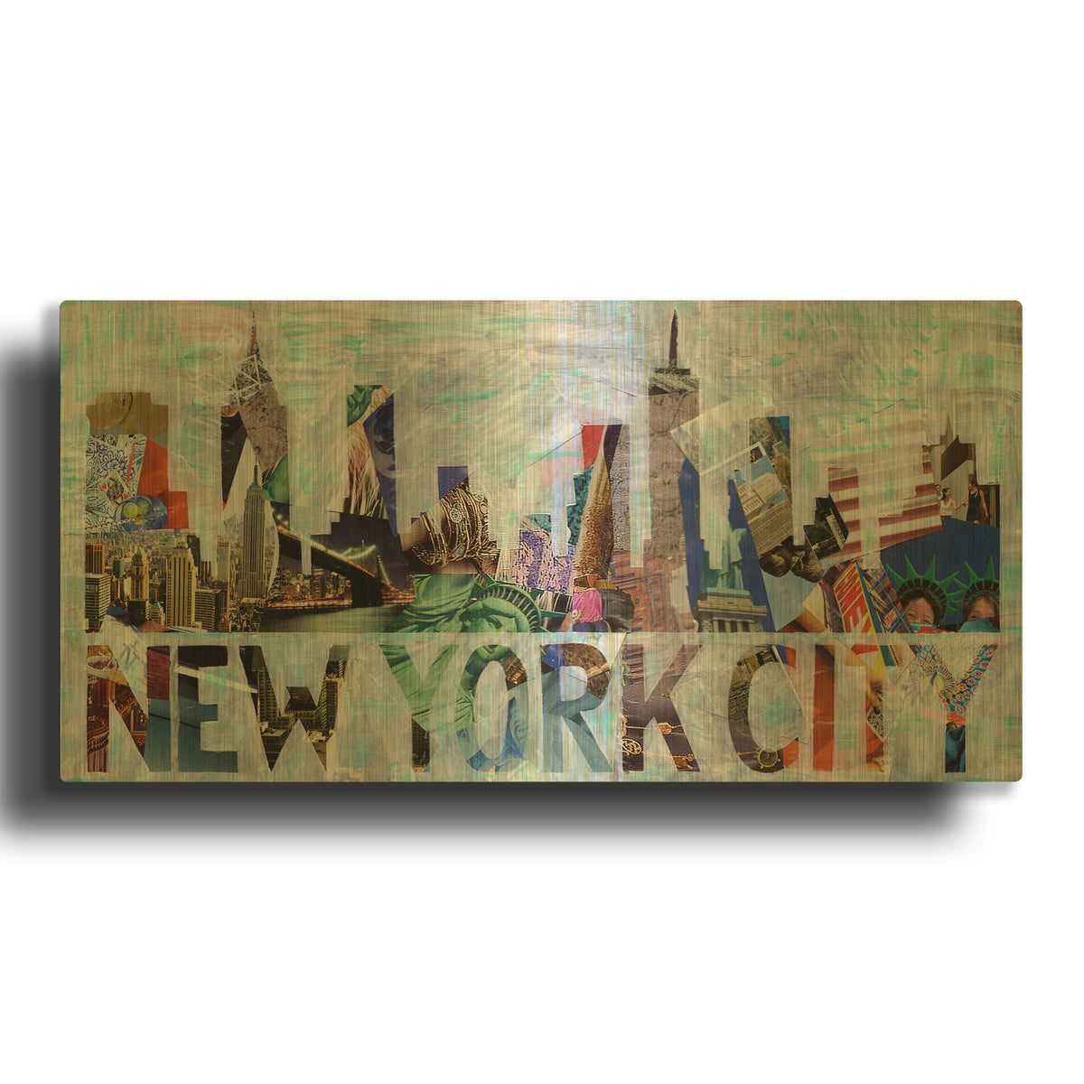 'New York' By Artpoptart Gold Metal Wall Art