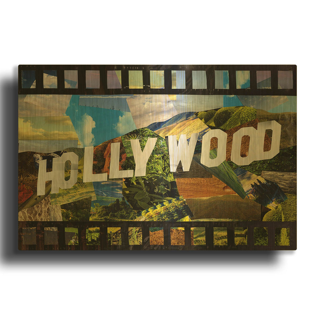 'Hollywood' By Artpoptart Gold Metal Wall Art