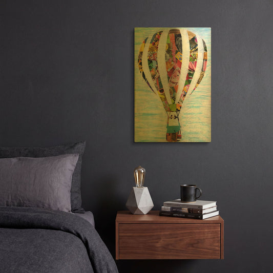 'Hot Air Balloon' By Artpoptart Gold Metal Wall Art
