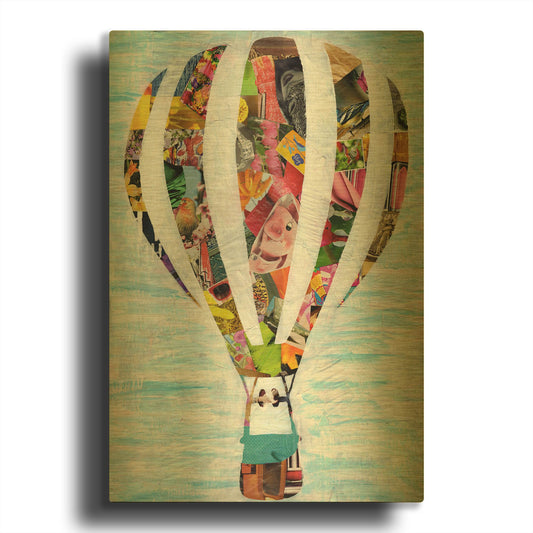 'Hot Air Balloon' By Artpoptart Gold Metal Wall Art