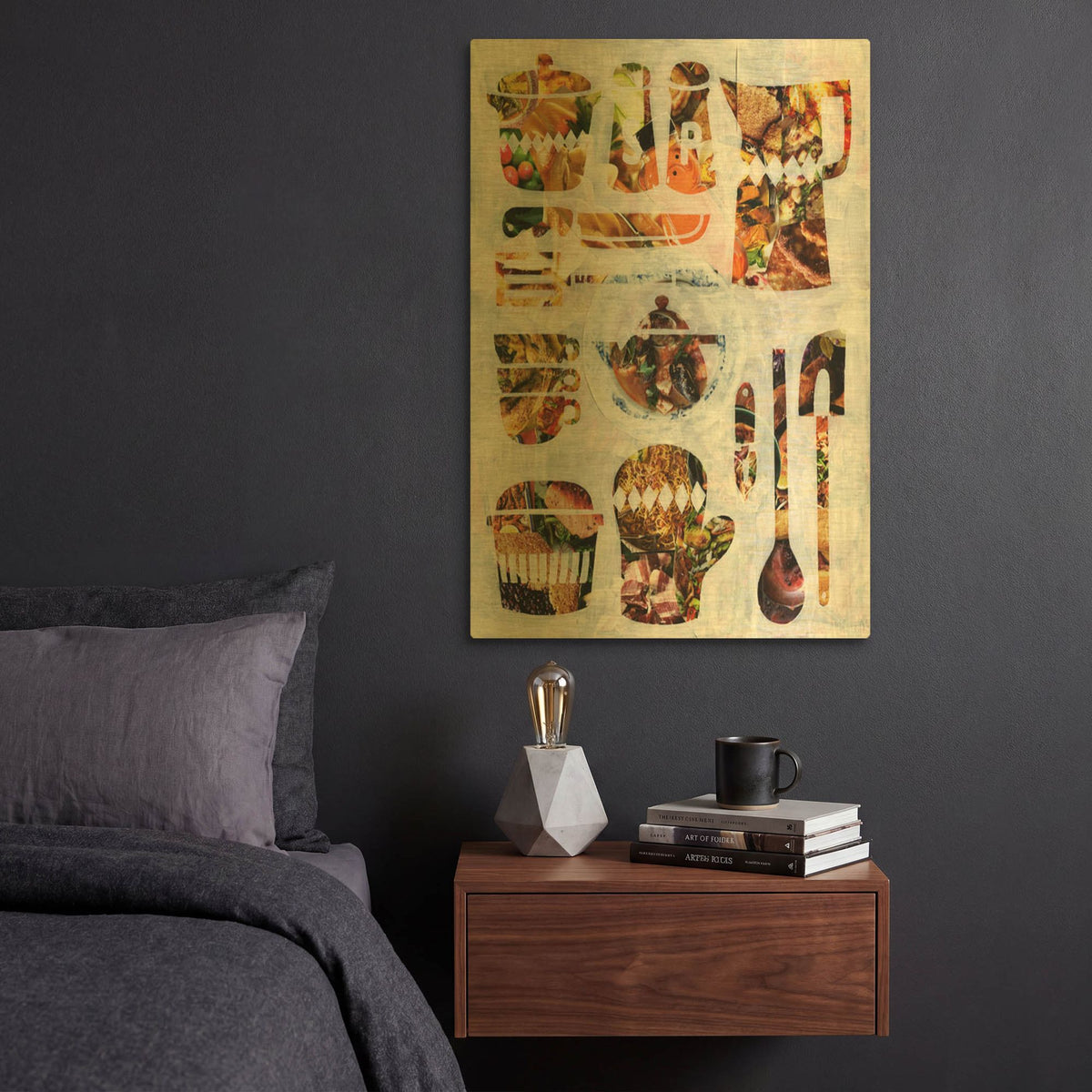 'Kitchen Collection' By Artpoptart Gold Metal Wall Art