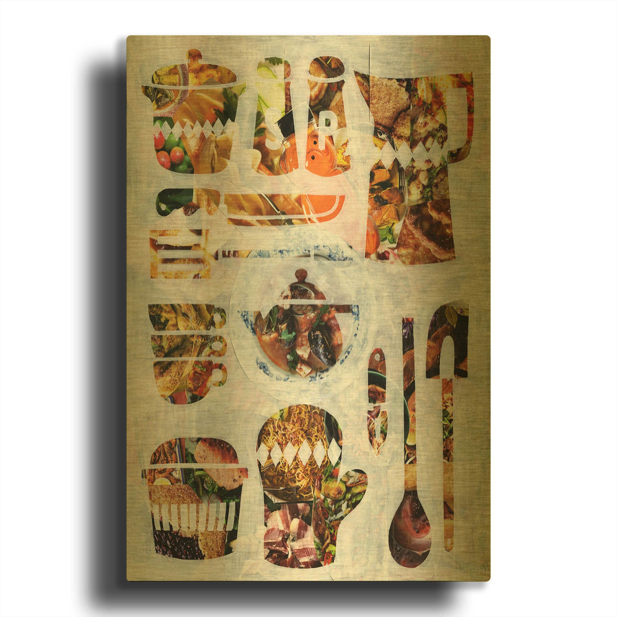'Kitchen Collection' By Artpoptart Gold Metal Wall Art