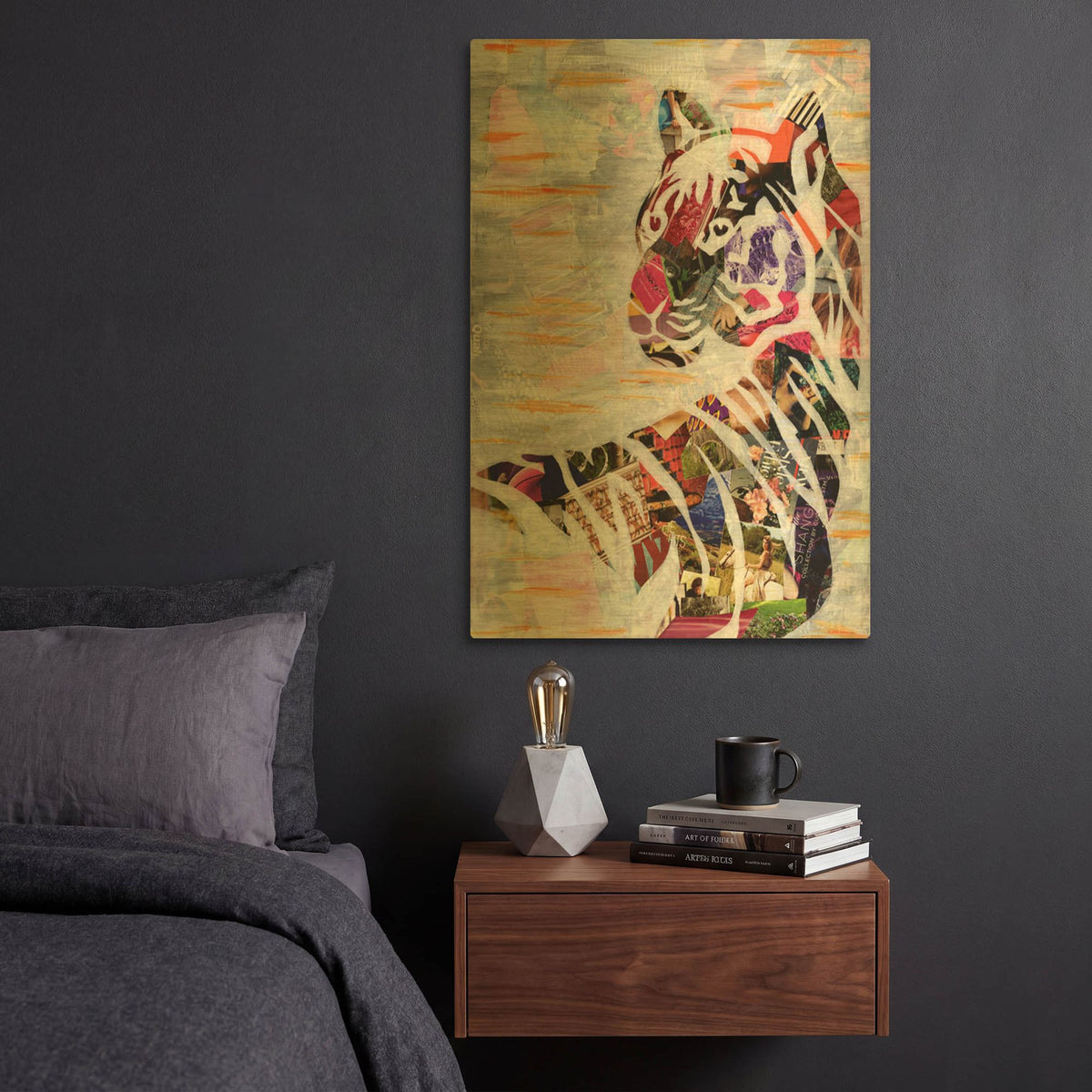 'Tiger' By Artpoptart Gold Metal Wall Art