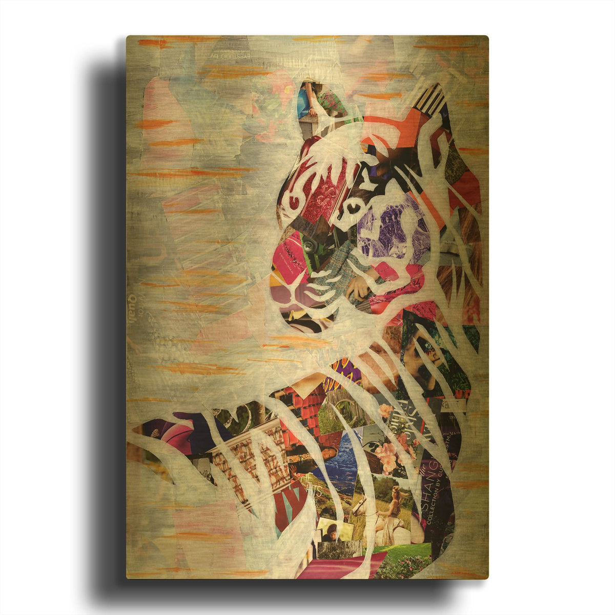 'Tiger' By Artpoptart Gold Metal Wall Art