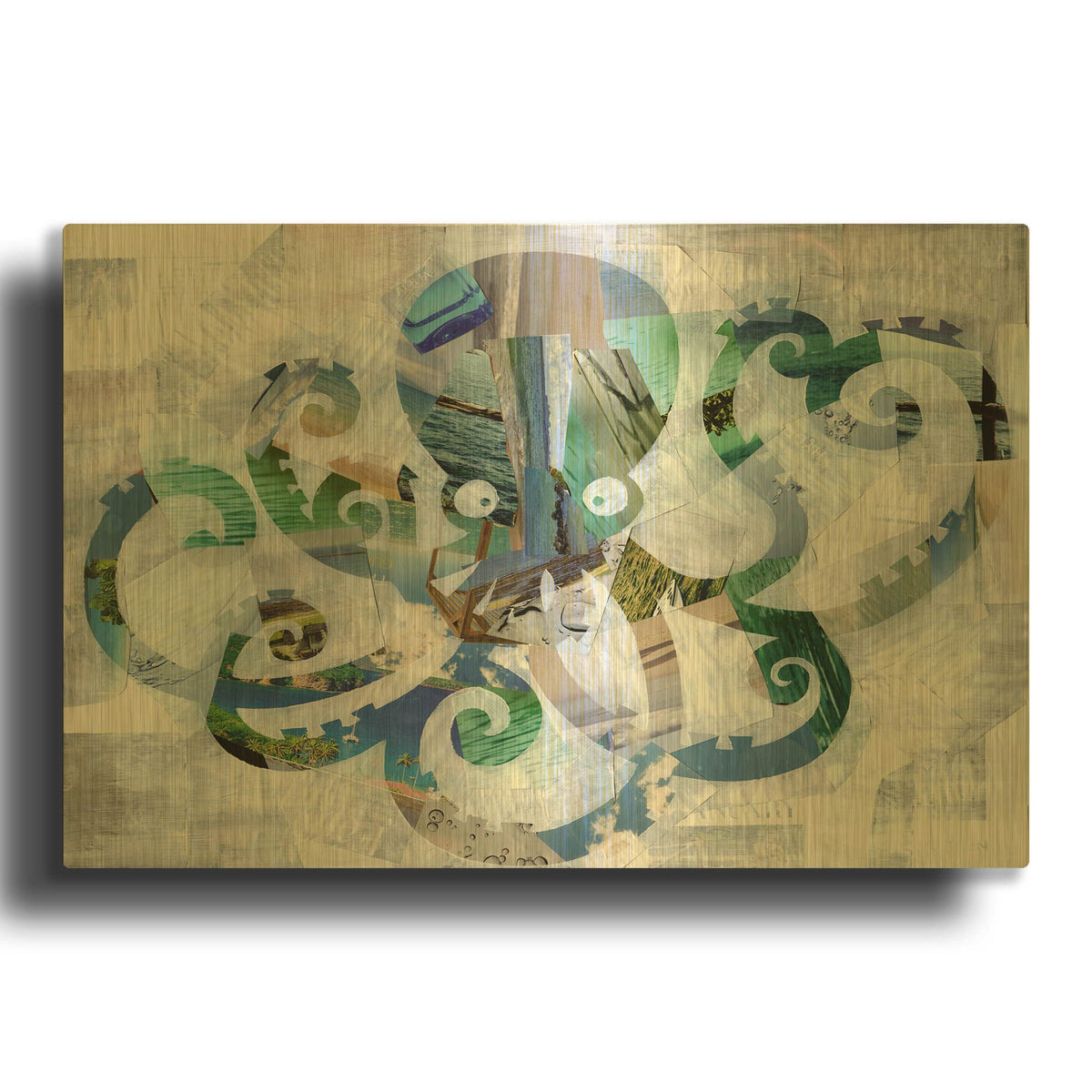 'Octopus' By Artpoptart Gold Metal Wall Art
