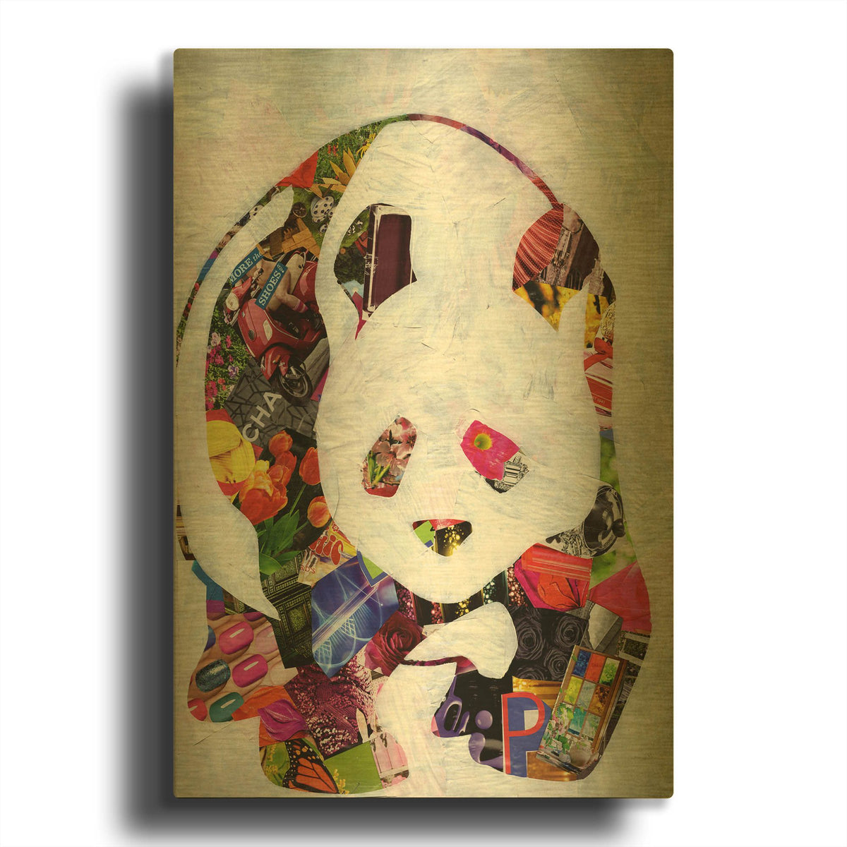 'Panda' By Artpoptart Gold Metal Wall Art