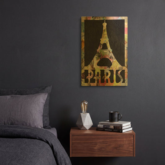 'Paris' By Artpoptart Gold Metal Wall Art
