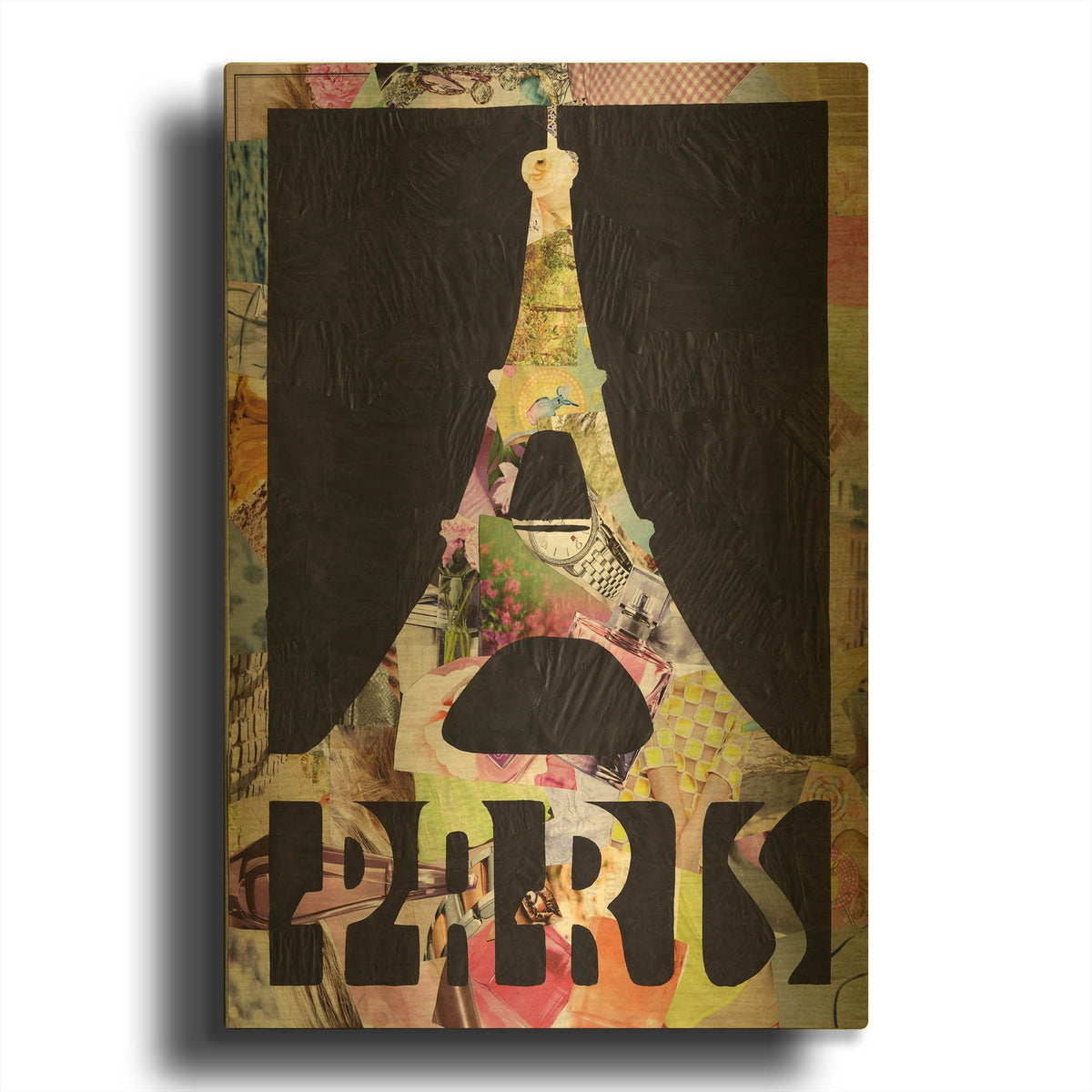 'Paris' By Artpoptart Gold Metal Wall Art