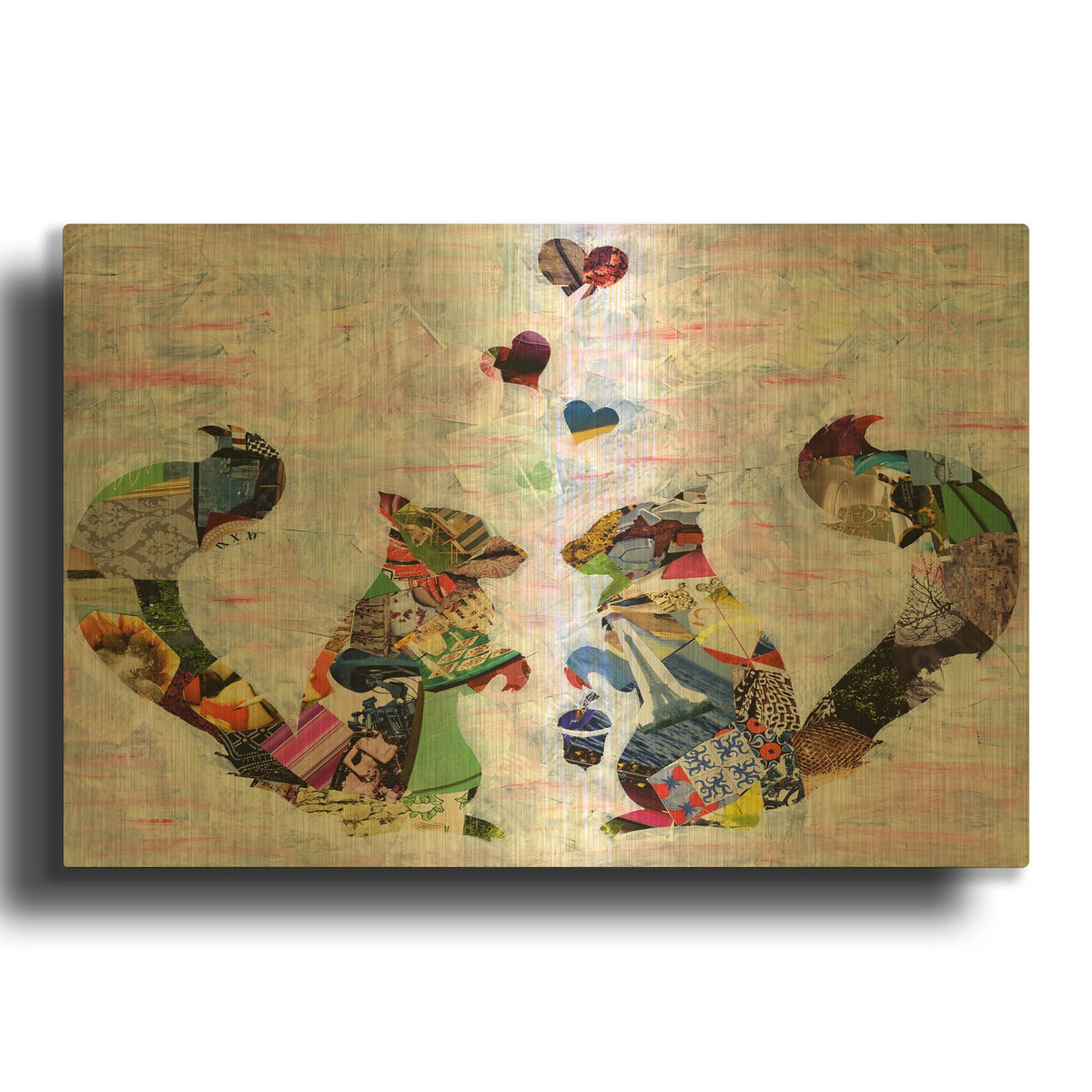 'Squirrels' By Artpoptart Gold Metal Wall Art