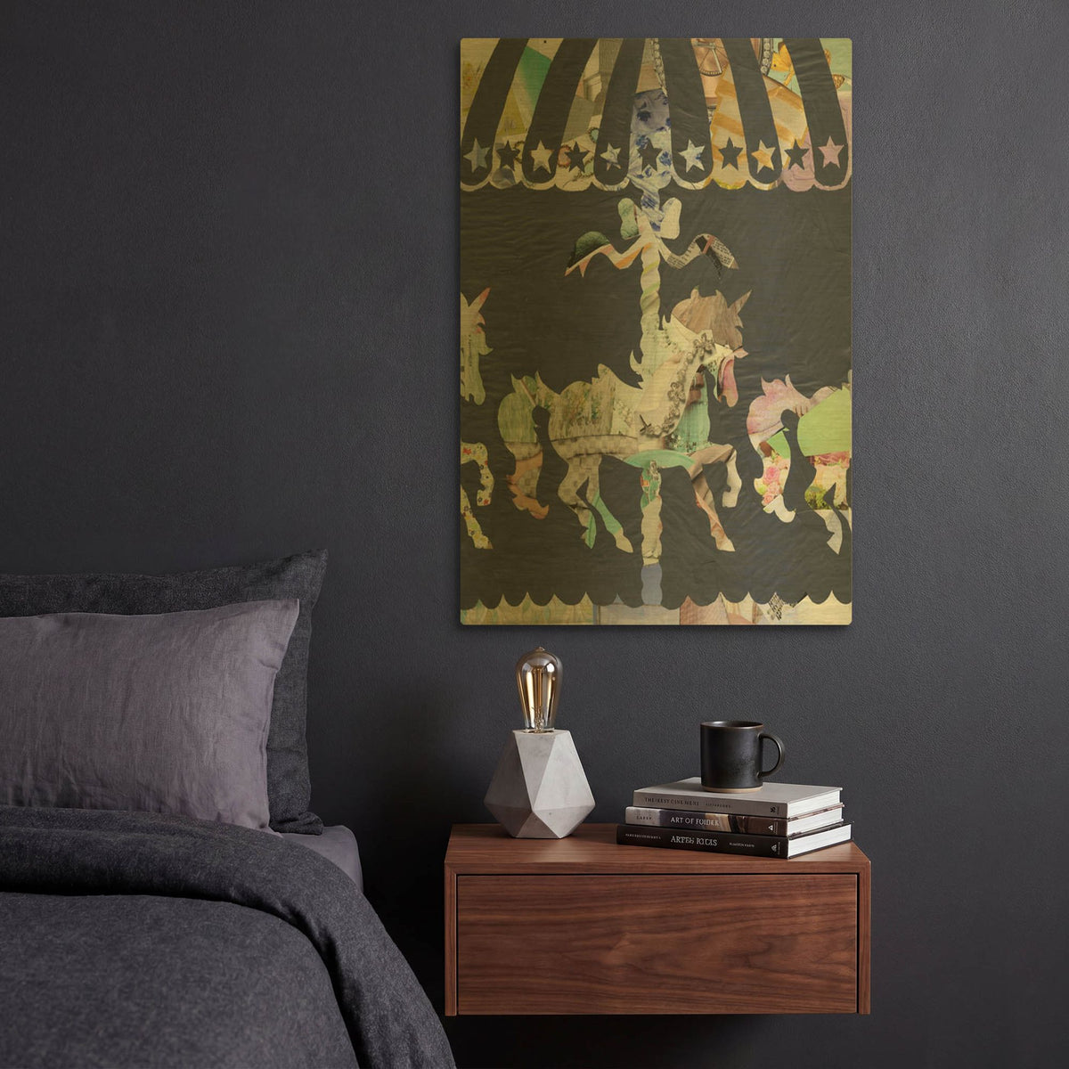'Carousel' By Artpoptart Gold Metal Wall Art